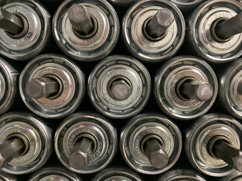 stack of rollers zoomed in